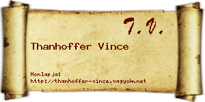 Thanhoffer Vince névjegykártya